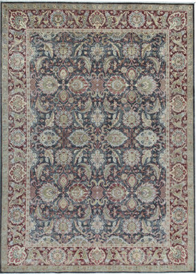 Bokara Rug Co. Inc. Canterbury Hand-Knotted High-Quality Black and Red Area Rug