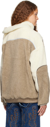 Y/Project Beige & Off-White Fleece Clip Shoulder Sweater