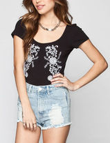 Thumbnail for your product : Hip Floral Embroidery Womens Crop Tee