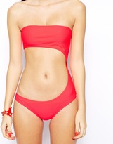 Thumbnail for your product : ASOS Cut Out Side Bandeau Swimsuit