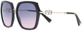 Thumbnail for your product : Valentino Eyewear VA4081 oversize frame VLogo sunglasses