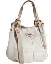 Thumbnail for your product : Tod's white raffia-linen woven 'G-Bag Media' shoulder bag