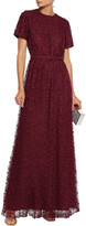 Thumbnail for your product : Mikael Aghal Belted Pleated Lace Gown