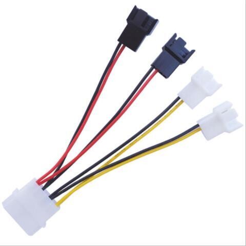 Ruth's sister 1Pcs 4-Pin Molex to 3-Pin fan Power Cable Adapter Connector 12v*2 / 5v*2 Computer Cooling Fan Cables for CPU PC Case Fan