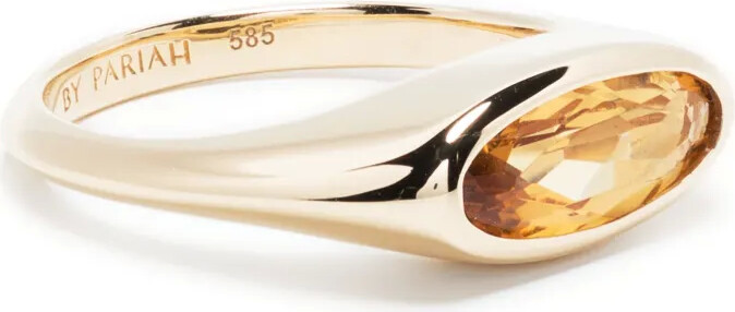 By Pariah 14K gold Orbit gemstone-embellished Citrine ring