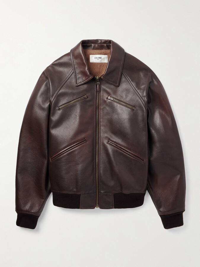 Celine Leather Bomber Jacket