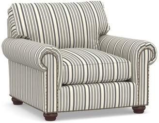 Pottery Barn Webster Upholstered Armchair - Print and Pattern