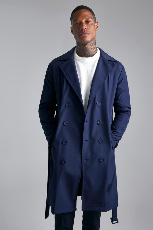 mens mac coat navy