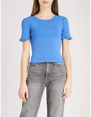 Sandro Flared-trim knitted top