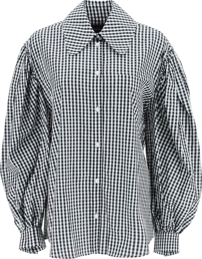 Women's Gingham Shirt Black White | ShopStyle