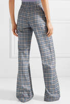 Thumbnail for your product : Gabriela Hearst Vesta Checked Silk And Wool-blend Wide-leg Pants - Navy
