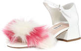 Thumbnail for your product : Miu Miu Striped Faux-Fur Patent 35mm Sandal