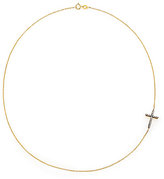 Thumbnail for your product : Mizuki Diamond & 14K Yellow Gold Side Cross Necklace