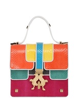 Thumbnail for your product : Medium P Color Blocked Snakeskin Bag