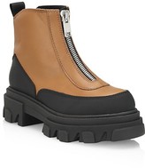 Thumbnail for your product : Ganni Lug-Sole Leather Combat Boots