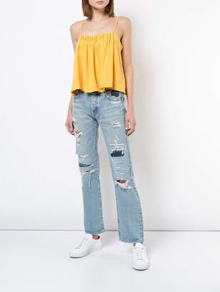 Moussy Vintage distressed straight jeans