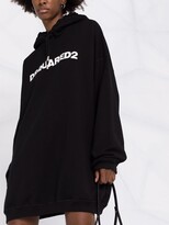 Thumbnail for your product : DSQUARED2 Logo-Print Hooded Sweatshirt Dress