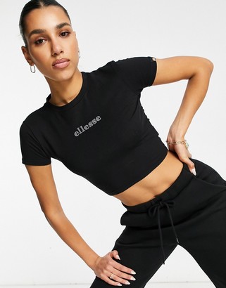ellesse crop top black