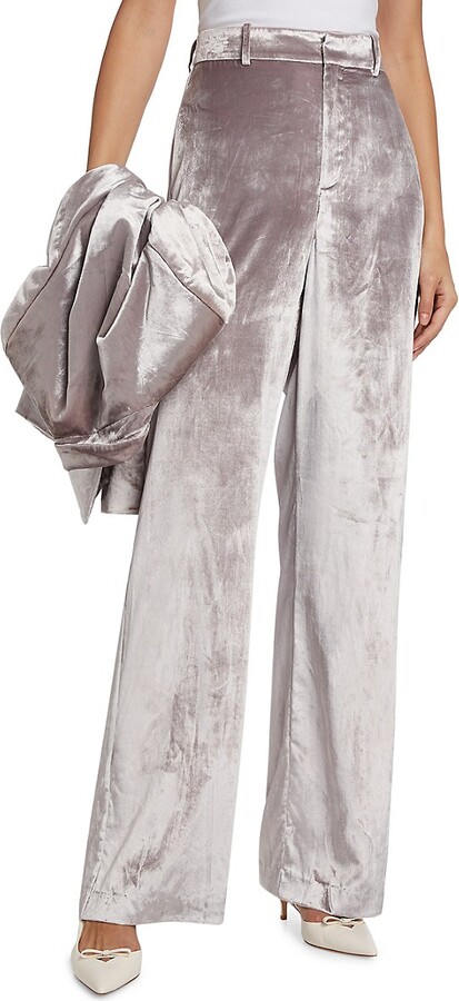 Chateau Velvet Wide-Leg Pants