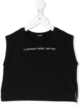 Diesel Embroidered Logo Cropped Top
