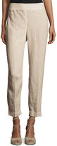Thumbnail for your product : Eileen Fisher Organic Linen Straight-Leg Ankle Pants, Natural, Plus Size
