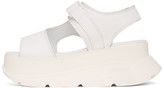 Thumbnail for your product : Joshua Sanders White Leather Spice Wedge Sandals