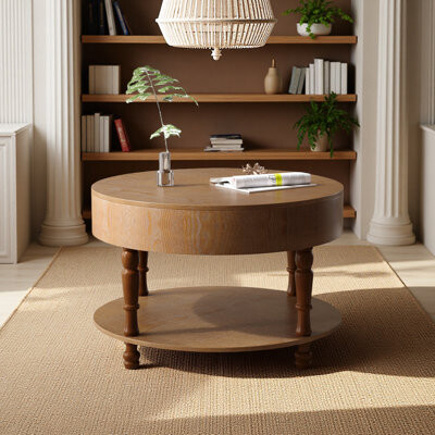 Alcott Hill Coffee Table With Dual Storage For Living Room 31.5\