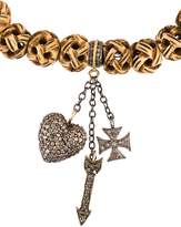 Thumbnail for your product : Loree Rodkin carved beads diamond charm bracelet