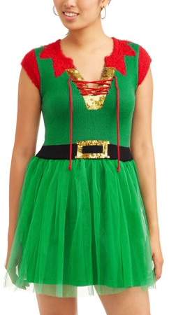 mrs claus sweater dress walmart