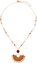 Thumbnail for your product : Panacea Beaded Fringe Pendant Necklace, Red