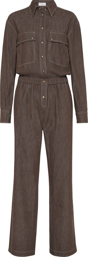 Lightweight no-fade denim jumpsuit