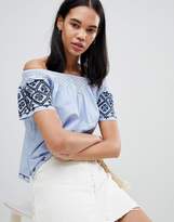 Thumbnail for your product : Pepe Jeans Paola Off Shoulder Embroidered Top