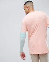 Thumbnail for your product : ASOS Design Tall Relaxed Longline Long Sleeve T-Shirt In Pastel Colour Block