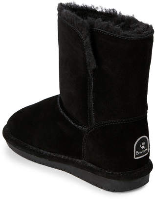 BearPaw Kids Girls) Black Abigail Real Fur Toggle Boots