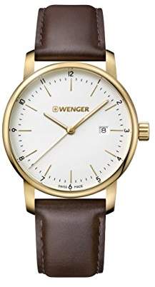 Wenger Men's 'Urban Classic' Quartz Stainless Steel and Leather Casual Watch