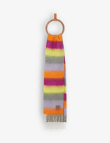 Thumbnail for your product : Loewe Striped mohair and wool-blend scarf