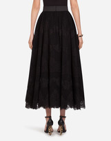 Thumbnail for your product : Dolce & Gabbana Long Lace Plumetis Skirt
