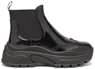 Prada Chunky-sole Patent-leather Ankle Boots - Womens - Black