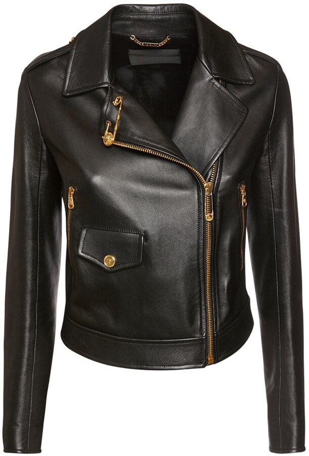 versace red leather jacket