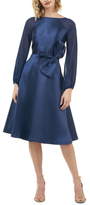 Thumbnail for your product : Kay Unger Jade Bow Waist Long Sleeve Cocktail Dress