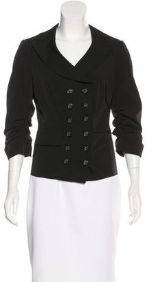 Elizabeth and James Ruched Double-Breasted Blazer
