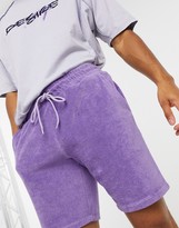 Thumbnail for your product : ASOS DESIGN co-ord relaxed shorts in purple towelling