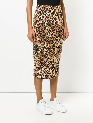 Alberto Biani leopard print fitted skirt