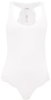 Thumbnail for your product : La Perla Souple Lace-trimmed Jersey Bodysuit - White