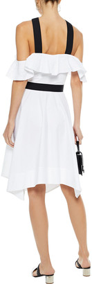 Derek Lam 10 Crosby Cold-shoulder Ruffled Cotton-poplin Dress
