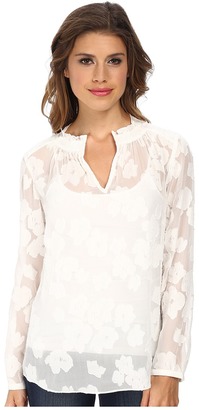 Rebecca Taylor Long Sleeve Fil Coupe Top