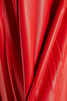 Thumbnail for your product : MSGM Pleated Faux Stretch-leather Midi Skirt