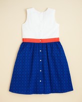 Thumbnail for your product : Brooks Brothers Girls' Color Block Eyelet Dress - Sizes 4-16