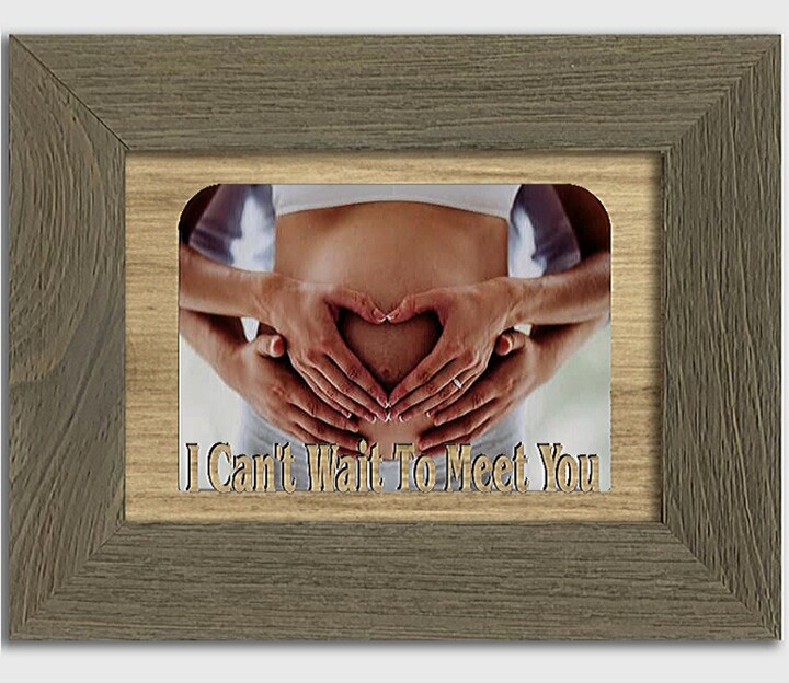 Etsy I Can't Wait To Meet You Tabletop Baby Picture Frame -Can Be Customized - Holds Photo Barnwood Selection