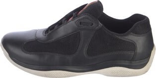 Prada Linea Rossa Leather Mesh Accents Sneakers